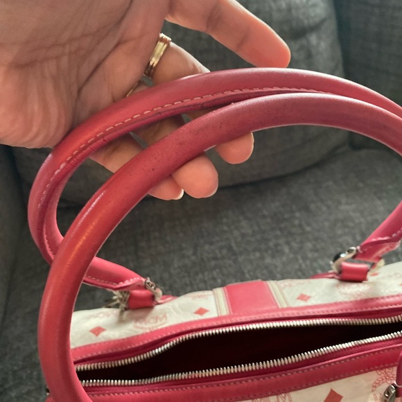 MCM Pink and White Papillon Handbag - Picture 8 of 11